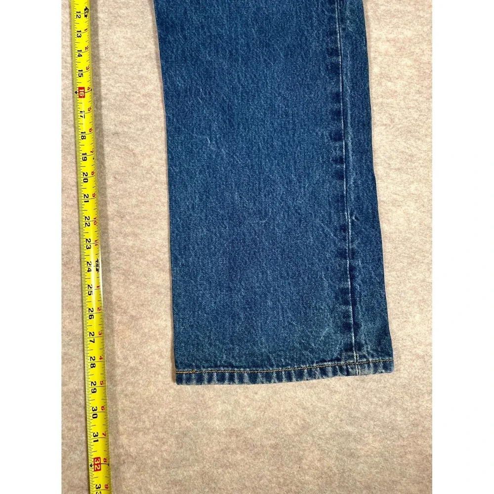 Levis 501 Original Fit Jeans Mens 42x32 Blue Denim Cotton Straight Leg High Rise